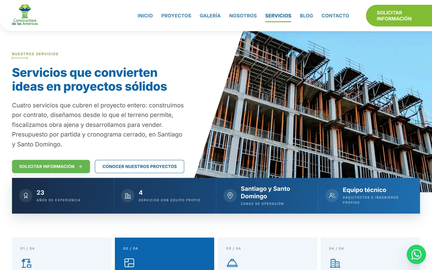 Constructora de las Américas — Servicios