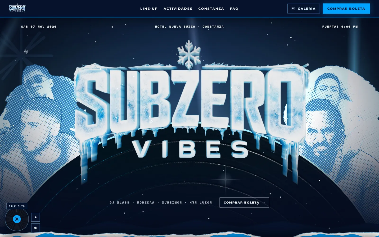 Captura del sitio de SubZero Vibes